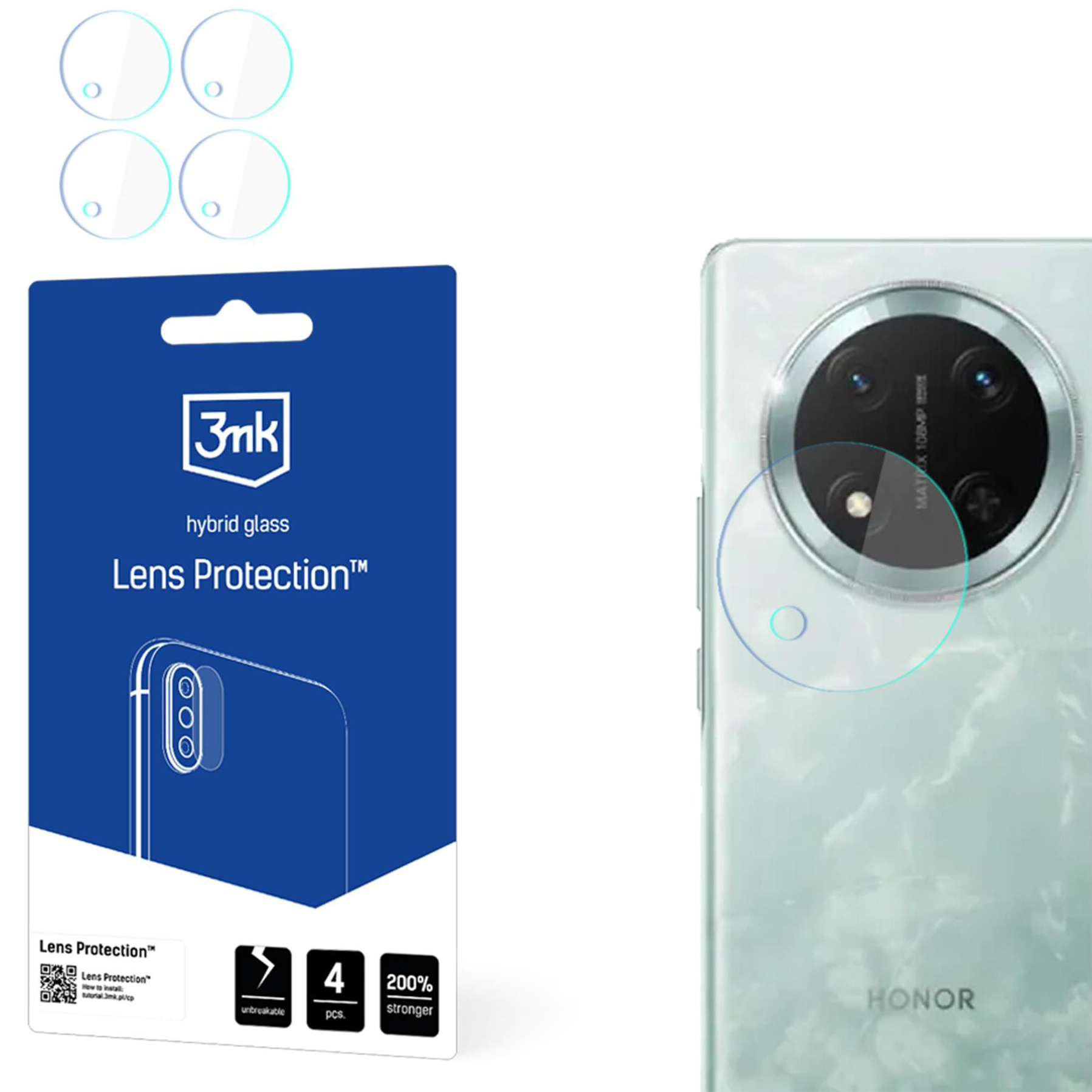 Osłona na aparat 3mk Lens Protection dla Honor Magic7 Lite, 4 zestawy.